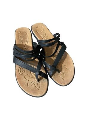 X7- b.o.c. Black Strappy Slide Sandals size 10